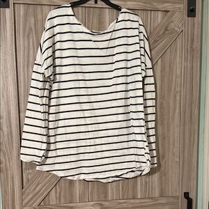 Classic Black and White Striped Long Sleeve Top